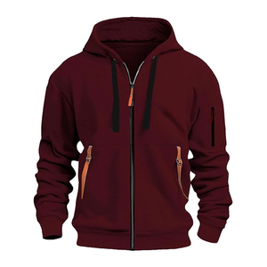 Sweat-shirts à capuche zippés en molleton de coton épais, design tendance, logo personnalisé imprimé ou brodé, unisexe, pour l'hiver - Product Image 1