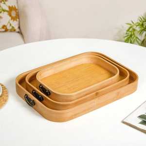 Nouveau Plateau de service en bois d'acacia avec rainures pour fruits secs, idéal pour la restauration de mariage et la table - Product Image 2