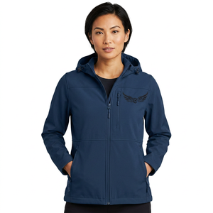 Veste imperméable à capuche pour homme, couleur unie, fermeture éclair, vêtement d'extérieur décontracté pour l'automne, bleu foncé, en polyester - Product Image 2