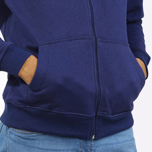 Sweat-shirt à capuche zippé intégral en molleton 100% coton de haute qualité, couleur unie, coupe classique décontractée pour homme - Product Image 3