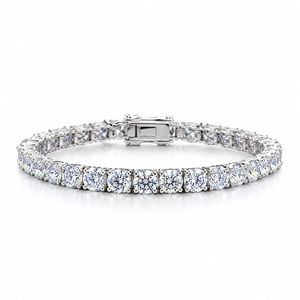 Pulsera de tenis con diamantes cultivados en laboratorio, corte brillante redondo, engaste de cuatro puntas, eslabón de eternidad |   Pulsera de Diamantes de Oro Sólido de 9K, 14K y 18K, Joyería Fina - Product Image 1