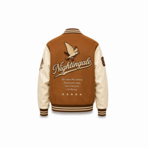 แจ็คเก็ตวาร์ซิตี้ OEM แขนหนัง ปักอักษรเชนิลล์ แจ็คเก็ตเบสบอลแบบ Letterman คุณภาพสูง แจ็คเก็ตวาร์ซิตี้ทีมเบสบอล - Product Image 3