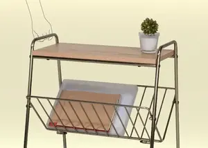 Muebles modernos para sala de estar y dormitorio, mesa auxiliar de madera con cajón de almacenamiento para uso doméstico, Material metálico duradero - Product Image 4