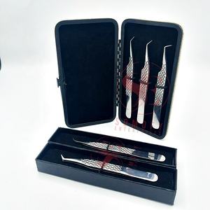 Pince à épiler d'extension de sourcils de cils à 90 degrés personnalisée de marque privée forte tenue mince mince volume droit acier inoxydable beauté - Product Image 5