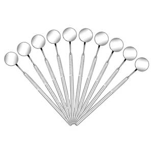 Juego de Espejos Dentales de 10 Piezas con Mango Roscado Plateado, Instrumento Quirúrgico Clase I - Product Image 1