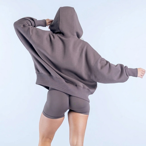 Sudaderas con capucha para mujer, personalizadas con logotipo OEM, al por mayor, de punto, suaves, cómodas, transpirables, con hombros caídos, para uso diario, las más vendidas. - Product Image 6