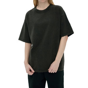 Camiseta Oversize Personalizada para Mujer, 280 Gramos, Lavado Ácido, 100% Algodón Jersey, Manga Corta, Cuello Redondo, Corte Holgado, Color Sólido - Product Image 5