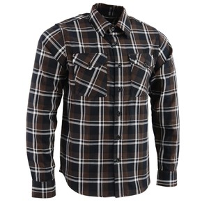 Chemise de travail en flanelle à carreaux marron et noir pour homme, robuste, à manches longues, avec deux poches utilitaires, vêtements de bûcheron pour l'extérieur - Product Image 3