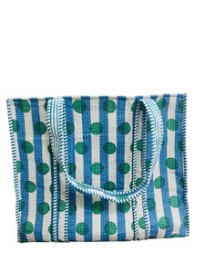 100% Cotton Bohemian Handblock Printed Cotton Quilted Shoulder <b>Tote</b> Bag with Open Closure - Product Image 2