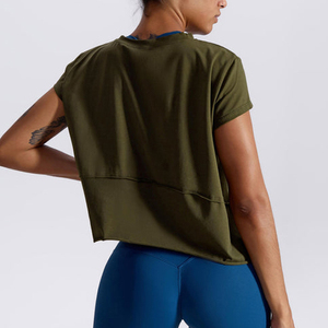 Sudadera/Camiseta de Algodón Vintage OEM Personalizada para Mujer, Cuello Redondo, Corte Grueso, Bajo sin Rematar, Estilo Oversize y Corto, Colección Otoño - Product Image 3