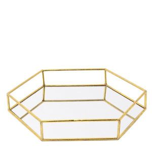 Elegant Round Gold <b>Mirror</b> Tray Decorative Metal Serving Tray for Wedding Hospitality Tableware Vanity Perfume Makeup Organizer - Product Image 6