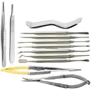 Kit de micro-chirurgie manuel en acier inoxydable, porte-aiguille Castroviejo, pinces, instruments de chirurgie dentaire de base, CE par Grip Surgical - Product Image 2