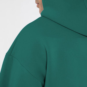 Sudadera con Capucha Verde para Hombre, Corte Regular, Color Sólido, Felpa de Algodón, Estilo Casual para Otoño, Sudadera Vintage - Product Image 5