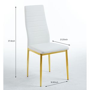 1+4,5 Pieces Mid-Century <b>Dining</b> Set with Metal Leg <b>Table</b> 4-6 People Glass <b>Top</b> Pedestal <b>Dining</b> <b>Table</b> for <b>Dining</b> Room Use - Product Image 6