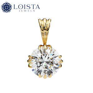 Lab Grown Diamond Women's Round Brilliant Cut 10K 14K 18K <b>Solid</b> <b>Gold</b> CVD HPHT Pear Solitaire <b>Pendant</b> Fancy Light 0.5ct-5ct IGI - Product Image 4
