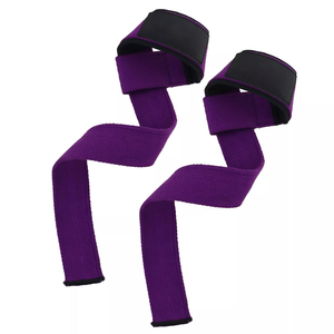 Sangles de levage réglables en coton avec logo personnalisé, support de poignet rembourré durable, sans élasticité, pour la musculation, le soulevé de terre et la force - Product Image 5