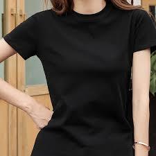 T-shirt en coton pour femme, coupe slim, respirant, tissu doux, logo personnalisé, manches courtes, uni, style estival. - Product Image 3