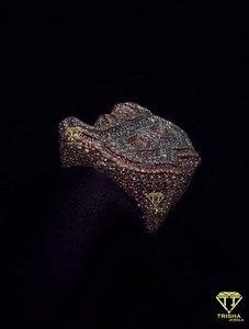Luxury Boston B Letter Moissanite Diamond <b>Ring</b> Hip Hop Iced Out Rose Gold <b>Statement</b> Jewelry - Product Image 1