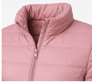 Premium Women's Lightweight Front Zipper Hooded Puffer Jacket Winter Warm <b>Quilted</b> Windproof Breathable Seamless Fusing Knitted - Product Image 3