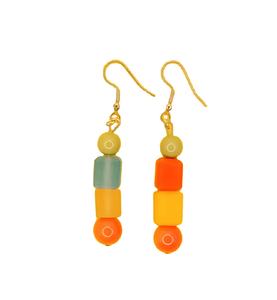 Bijoux en résine perles creuses boucles d'oreilles femmes café multicolore boucles d'oreilles bijoux géométriques produits en vrac quantité - Product Image 1