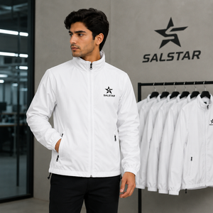 Custom High Quality <b>Men</b>’s Sports Track <b>Jacket</b> Full Zip Windbreaker Training <b>White</b> <b>Jacket</b> Polyester Athletic Teamwear <b>Jacket</b> - Product Image 6