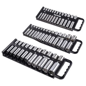 Set Organizzatore Portatile per Chiavi a Bussola da 3 Pezzi (Metrico e SAE) 1/4 3/8 1/2, Porta Chiavi Resistente per Meccanici e Progetti Fai-da-te - Product Image 1
