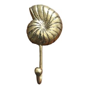 Gancho de pared de latón antiguo con forma de concha de Nautilus, gancho de metal vintage para abrigos, para montar en puerta de armario o estante, fácil instalación, tipo ganchos de latón. - Product Image 1
