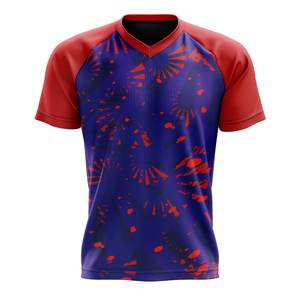 Chemises en jersey à col en V pour hommes en gros - Logo, nom et numéro personnalisables, respirantes, écologiques, séchage rapide, impression numérique, design vierge - Product Image 1