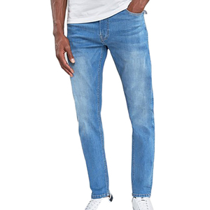New Arrival Street-Wear Style Printed Logo Classic High Rise Skinny Patchwork <b>Jeans</b> for <b>Man</b> Wholesale Price Washed Denim Pant - Product Image 1