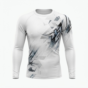 Rashguard Personalizado con Logotipo para Hombre, Artes Marciales, BJJ, Grappling, Sublimado en Verde y Azul - Product Image 2
