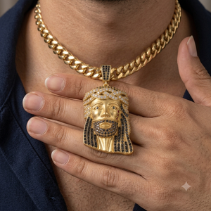 Unisex Moissanite Diamond Custom Iced Jesus Head Face <b>Pendant</b> Necklace 925 Silver <b>Gold</b> Plated Hip Hop Religious Jewelry for Gift - Product Image 2