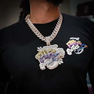 Collar con Colgante de Moissanita VVS D a Precio de Fábrica, Cadena con Nombre en Letras Estilo Hip Hop, Joyería Fina para Hombre, Chapado en Oro, Certificado - Product Image 1