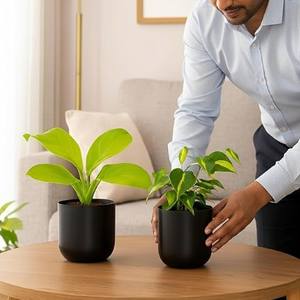 Elegante Maceta Pequeña para Interiores, Macetero Decorativo de Metal, Ideal para el Hogar, la Oficina y como Regalo - Product Image 6