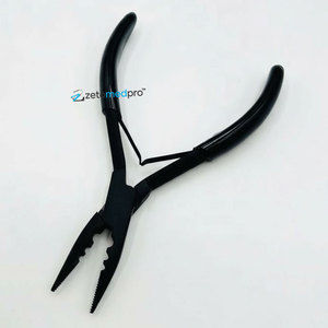 Pince multifonctionnelle en acier inoxydable noir mat à 3 trous pour extensions capillaires, micro et nano perles, réutilisable, vente en gros - Product Image 6