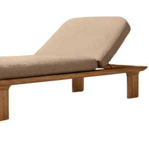 Vente flash : chaise longue en teck de luxe The Ritz-Carlton, lit de jour minimaliste pour extérieur, dossier réglable, coussin élégant, idéal pour la piscine - Product Image 6