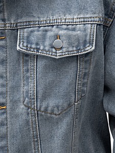 Men's Casual Autumn and Winter Denim <b>Jacket</b> Formal Style <b>with</b> Canvas Fabric Wholesale <b>Fleece</b> Washed Cotton <b>Lining</b> Spring Style - Product Image 4
