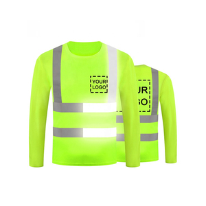 Camiseta de Seguridad de Alta Visibilidad Verde Lima con Franjas Reflectantes, Logotipo Personalizado, Uso Diurno y Nocturno - Product Image 3