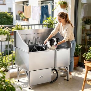 Station de lavage pour chiens en acier inoxydable, bain de toilettage écologique pour animaux de compagnie, pour utilisation en extérieur, pour chats et chiens, idée cadeau d'anniversaire - Product Image 5