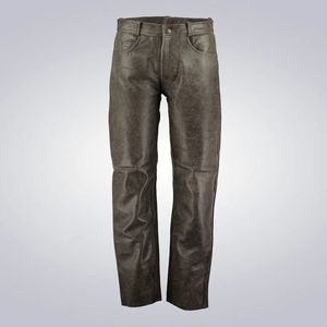 Mens Black Distressed <b>Leather</b> Motorcycle <b>Pants</b> - Product Image 1