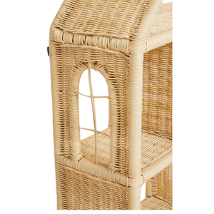Estante de pared de ratán con forma de casa rústica natural para niños, estantería colgante tejida para decoración y almacenamiento de libros y juguetes para tiendas - Product Image 4