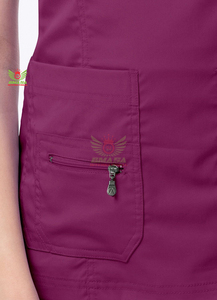 Tenues d'infirmières en polyester tricoté, ensembles de blouses à manches courtes, uniformes médicaux personnalisés - Product Image 3