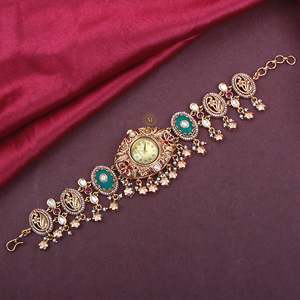 Inovamart Nidhi Antique Designer Brass Watch Bracelet-India Origin Model Imi-9448 - Product Image 3