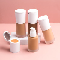 Fond de teint et anticernes 2-en-1, couvrance totale, longue tenue, fond de teint liquide avec contrôle du sébum et hydratant pour tous les tons de peau