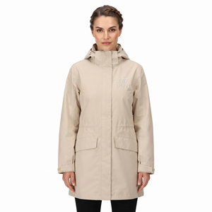 Abrigo Largo con Capucha de Secado Rápido 100% Nailon para Mujer, Ropa Exterior con Logotipo Personalizado, Abrigo de Senderismo para Mujer, Cierre de Cremallera de Manga Larga, Abrigo Impermeable - Product Image 2