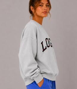 Women's Oversized 100% Cotton Turtleneck Sweatshirt Custom Front Logo Knitted Short Sleeve Soft Winter Fashion <b>Top</b> - Product Image 5