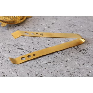 Ensemble de 2 cuillères à glace classiques en métal, motif or, argent et rose, accessoires de bar réutilisables - Product Image 6
