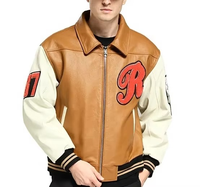 Veste en cuir de veau 100% pour homme, veste varsity, vêtements en cuir de haute qualité personnalisés, veste en cuir décontractée pour homme