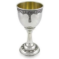 Calice de tasse de vin de Jérusalem en laiton fini argenté Design le plus tendance Calice en métal de haute qualité pour la célébration Taux raisonnable