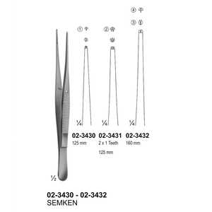 คีมเซมกิน ฟอร์เซป 1*2 ฟัน 125 มม. |   เครื่องมือผ่าตัดสแตนเลสเกรดพรีเมียม ระดับ I - Product Image 2