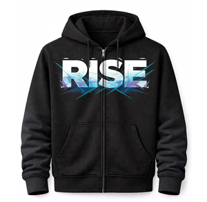 Sweat-shirts à capuche zippés en molleton de coton pour homme, style streetwear décontracté, pour la vente en gros aux États-Unis. - Product Image 5